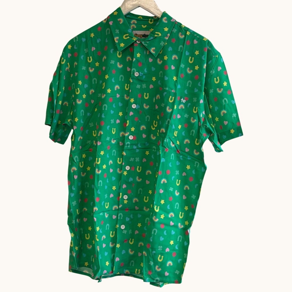Tipsy Elves St. Patty's Day Lucky Charms Button Down NWOT - Picture 1 of 4